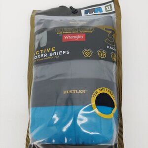 Wrangler Rustler 3-Pack Active Boxer Briefs Men's XL Moisture-Wicking & Stretch
